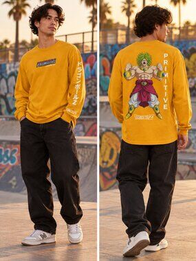 Primitive Dragon Ball Z Broly Long Sleeve Graphic Shirt Size L streetwear anime